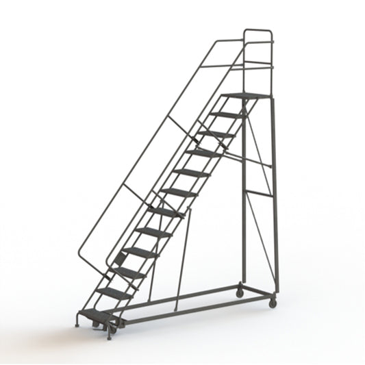 Heavy Duty Safety Slope Ladder, 12 Steps, Perforated, 50° Incline, 120" High