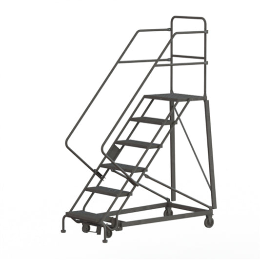 Heavy Duty Safety Slope Ladder, 6 Steps, Serrated, 50° Incline, 60" High