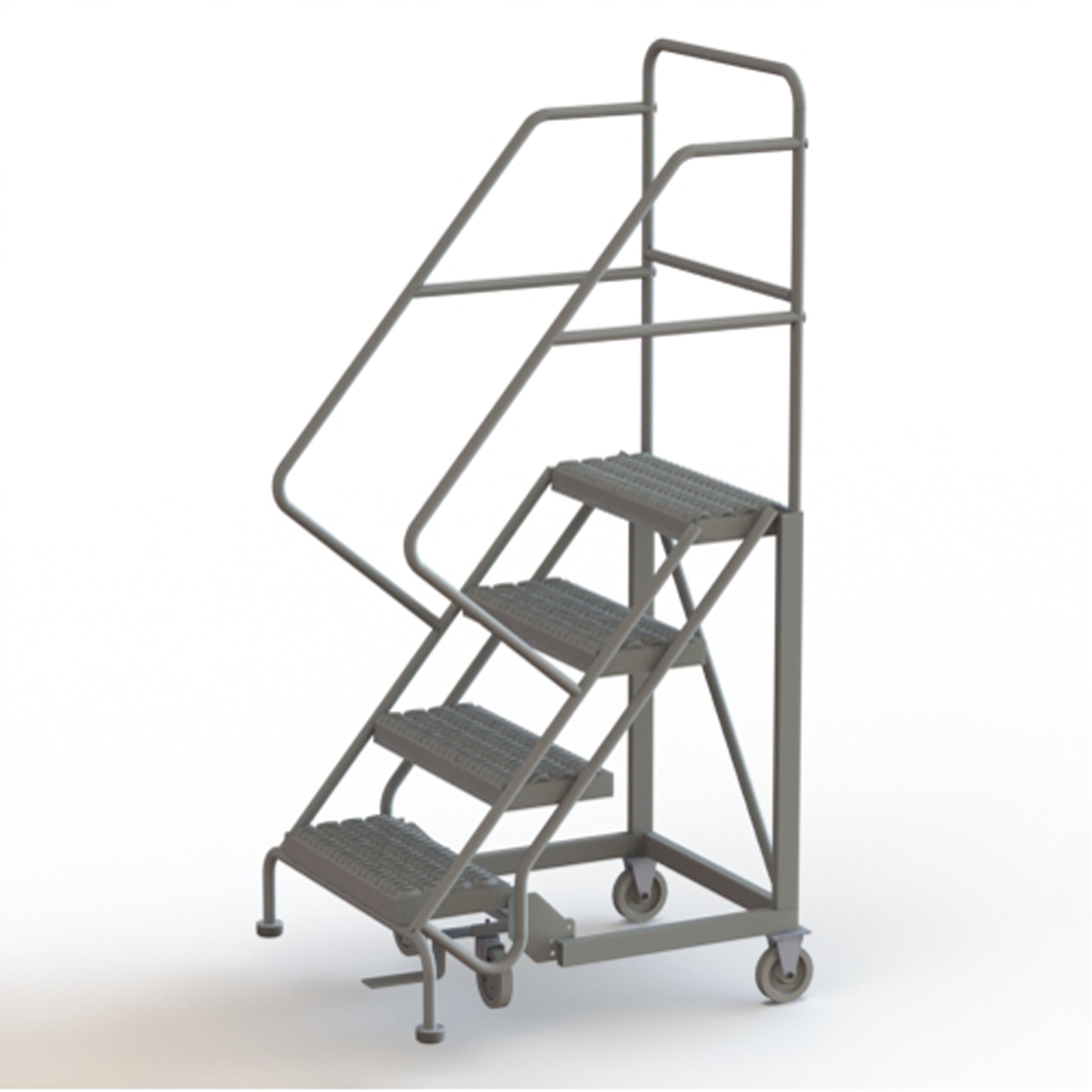 Safety Slope Rolling Ladder, 4 Steps, Serrated, 50° Incline, 40" High