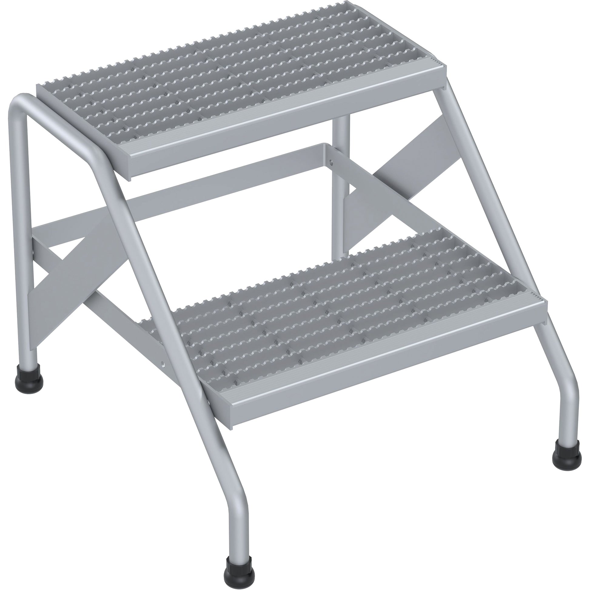 Aluminum Step Stand, 2 Step(s), 22-13/16" W x 24-9/16" L x 20" H, 500 lbs. Capacity
