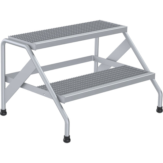Aluminum Step Stand, 2 Step(s), 32-13/16" W x 24-9/16" L x 20" H, 500 lbs. Capacity