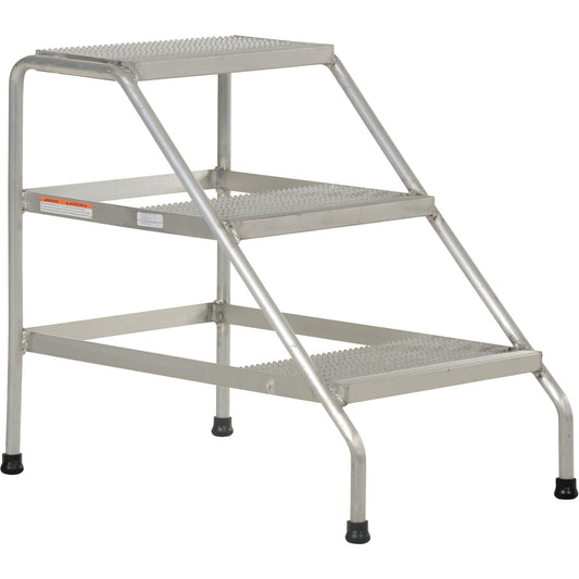 Aluminum Step Stand, 3 Step(s), 22-13/16" W x 34-9/16" L x 30" H, 500 lbs. Capacity