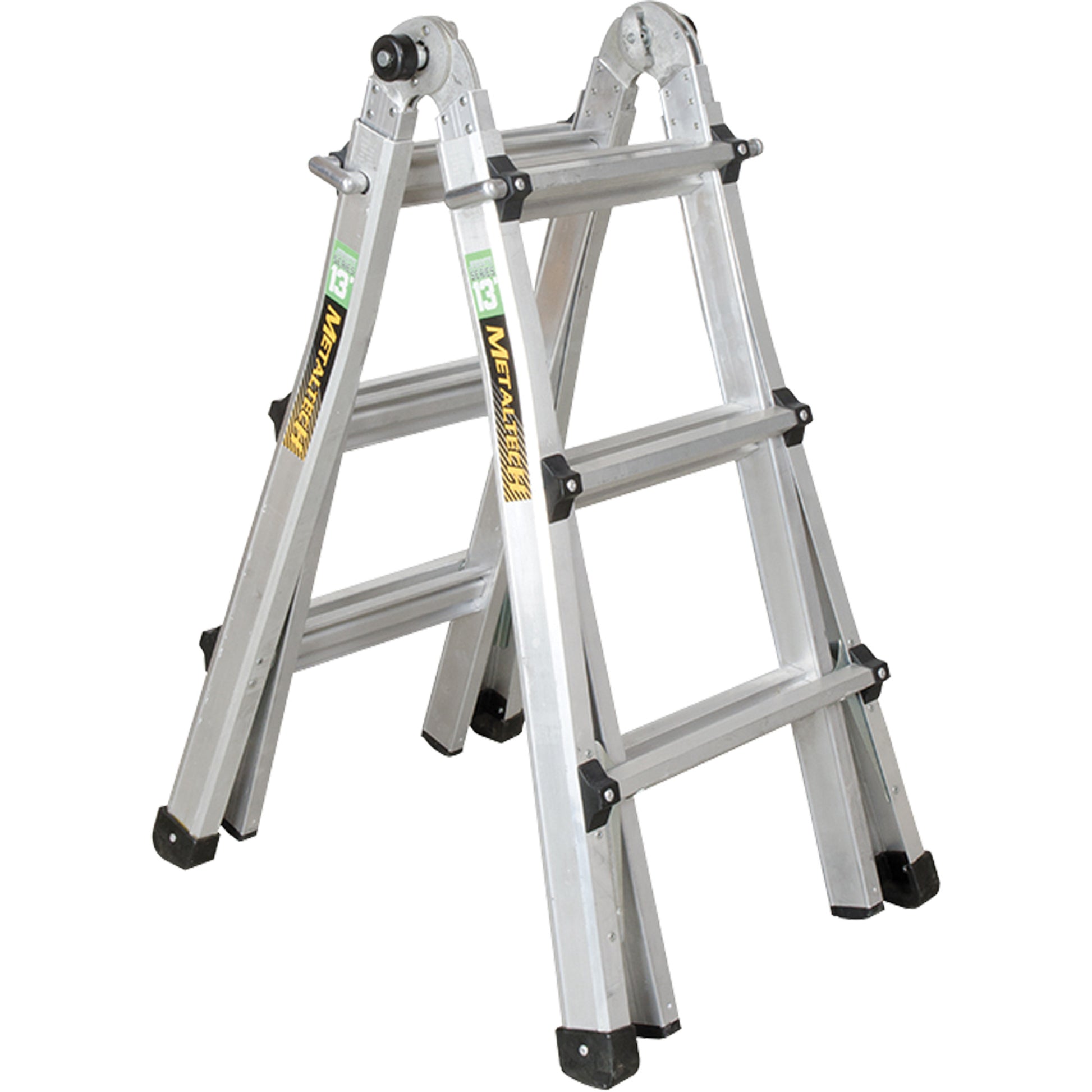 Telescoping Multi-Position Ladder, 2.916' - 9.75', Aluminum, 300 lbs., CSA Grade 1A