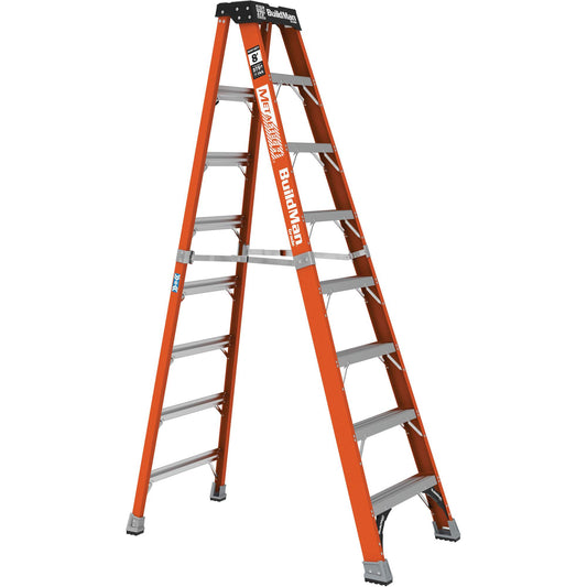 BuildMan® Step Ladder, 8', Fibreglass, 375 lbs. Capacity, Type 1AA