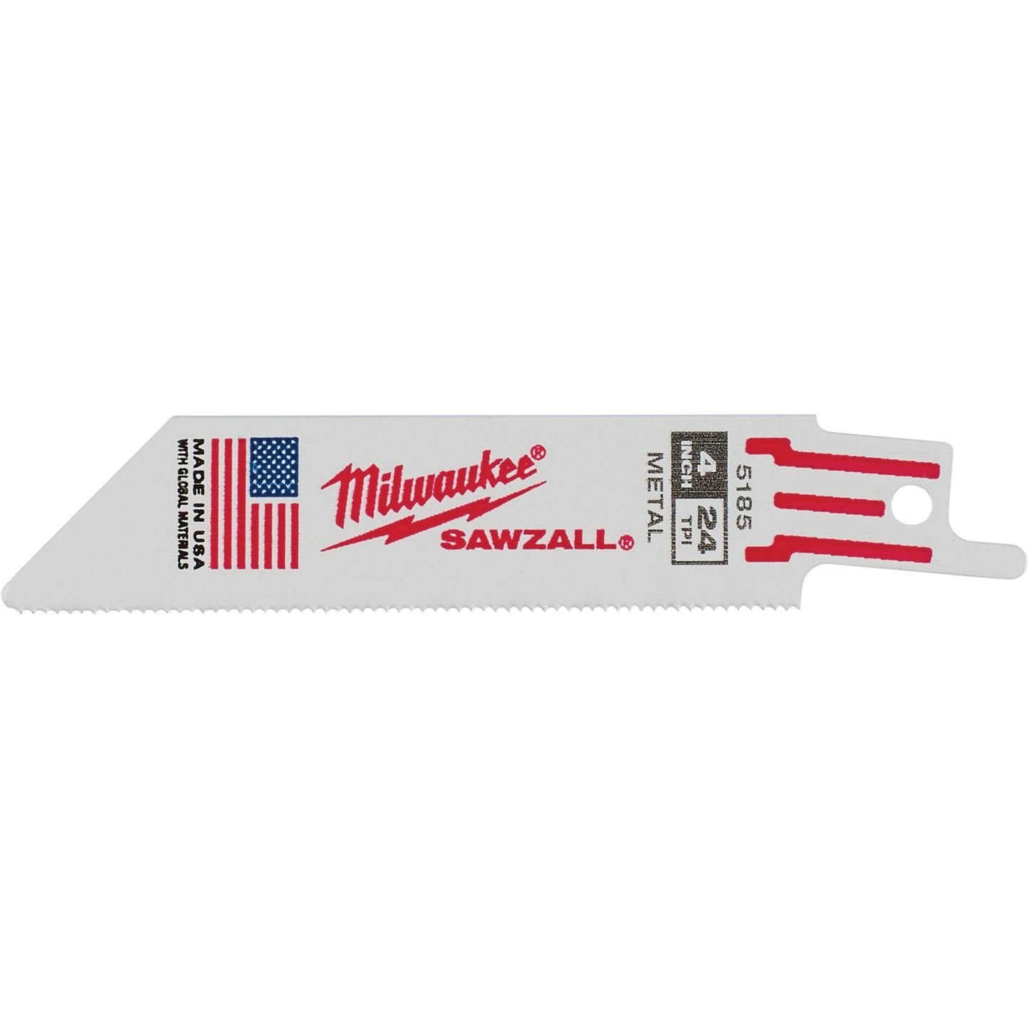 Sawzall® Reciprocating Saw Blades, Bi-Metal, 24 TPI, 4" L x 3/4" W