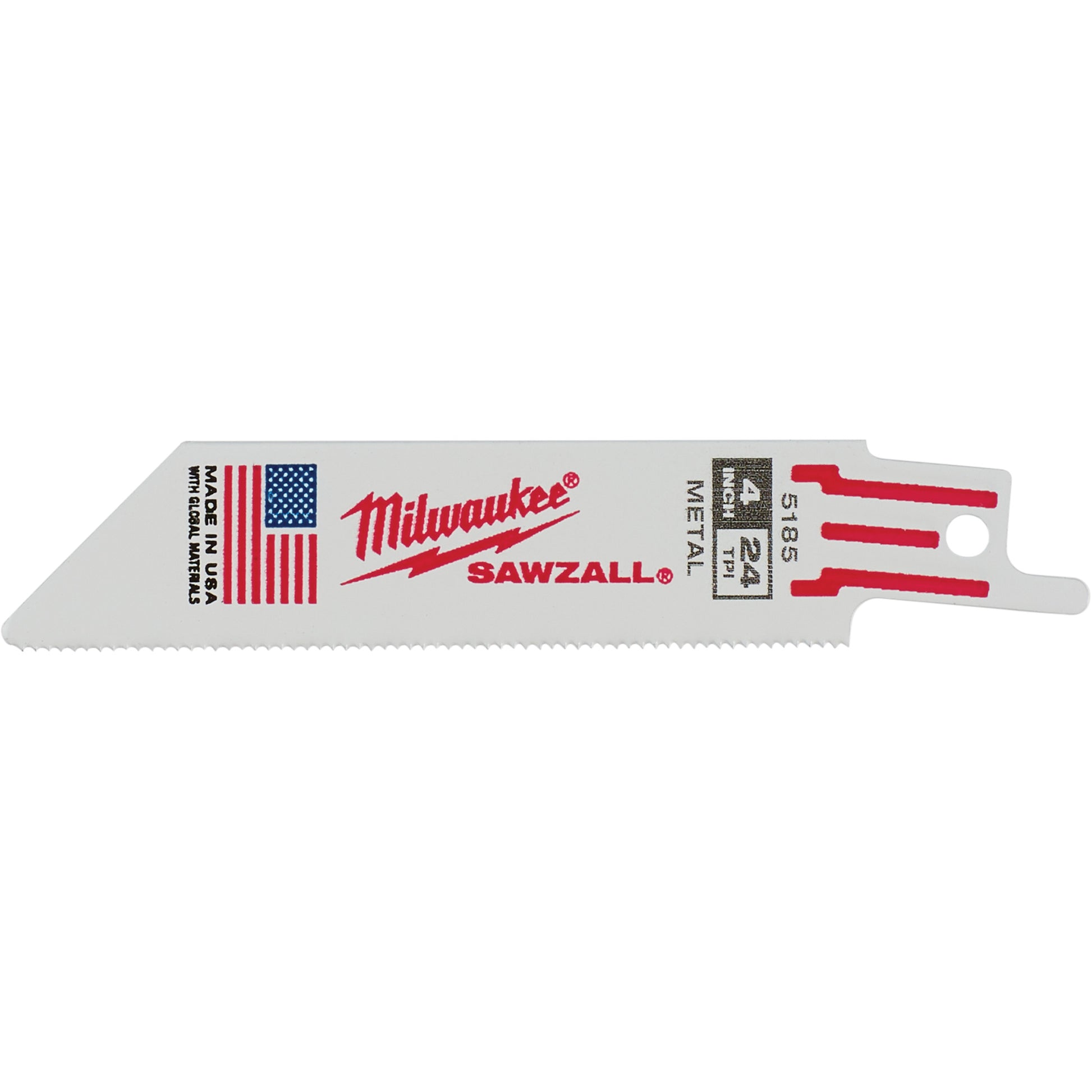 Sawzall® Reciprocating Saw Blades, Bi-Metal, 24 TPI, 4" L x 3/4" W