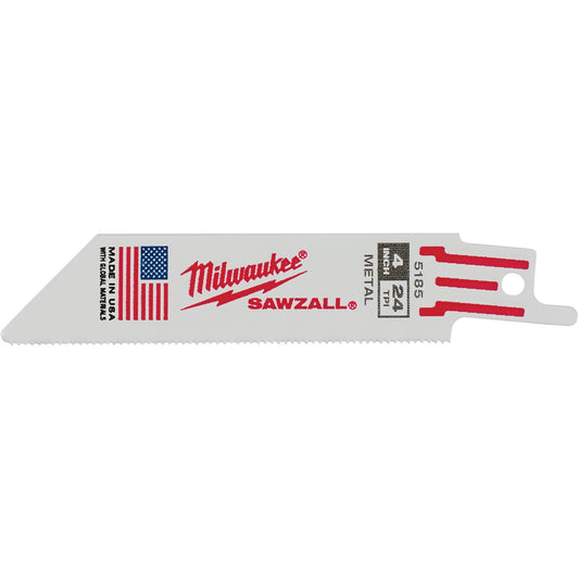 Sawzall® Reciprocating Saw Blades, Bi-Metal, 24 TPI, 4" L x 3/4" W