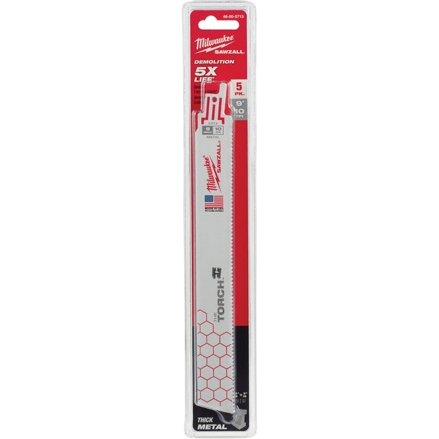The Torch™ Sawzall® Blades, Bi-Metal, 10 TPI, 9" L x 1" W
