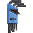 Short-Arm Hex Key Set, 9 Pcs., Metric