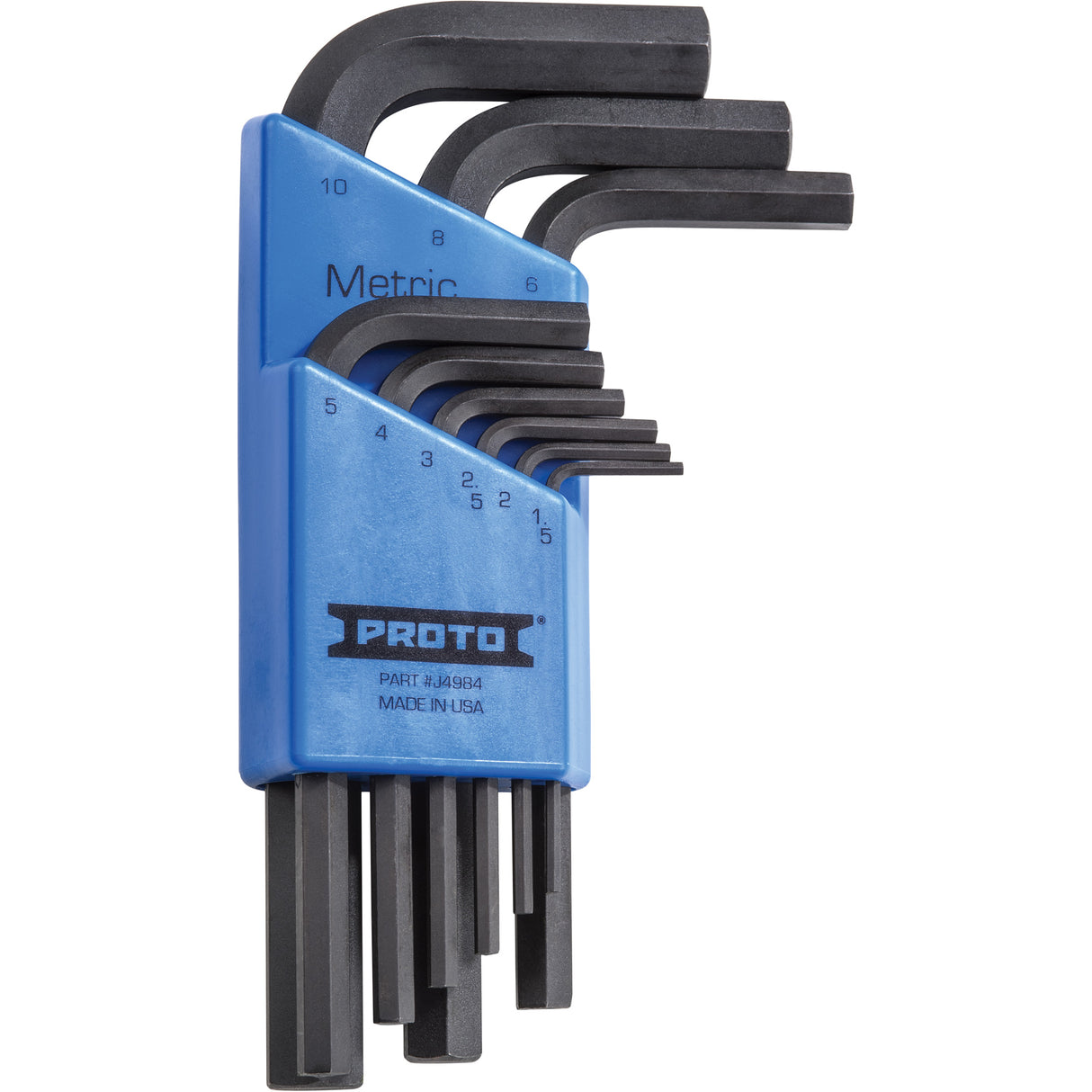 Short-Arm Hex Key Set, 9 Pcs., Metric