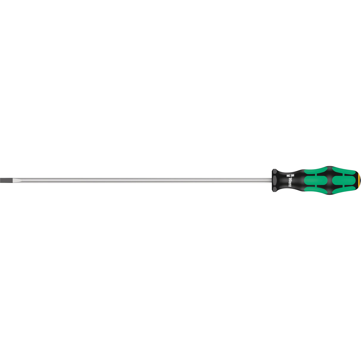 Slotted Screwdriver, 1/4" Tip, Round, 15-3/4" L, Plastic Handle
