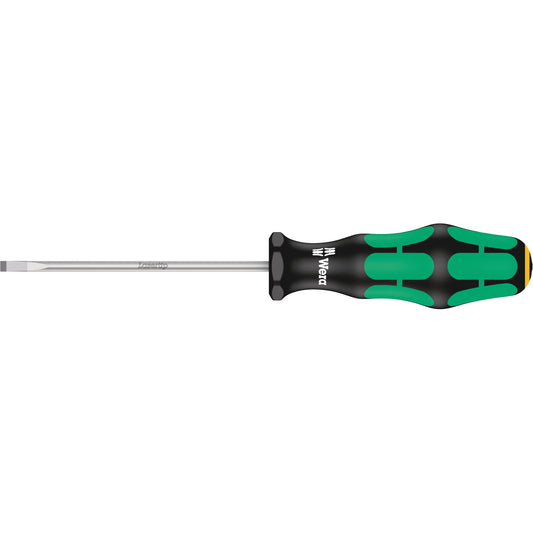 Slotted Screwdriver, 4 mm Tip, Round, 7-25/32" L, Plastic Handle