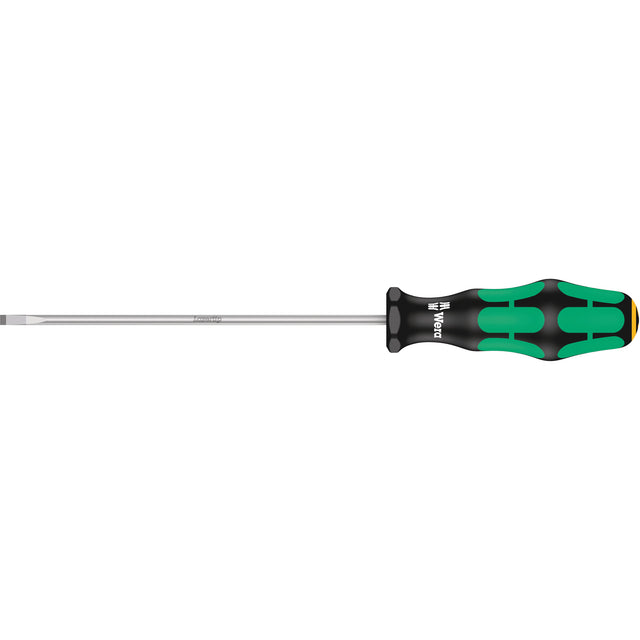 Slotted Screwdriver, 4 mm Tip, Round, 9-3/4" L, Plastic Handle