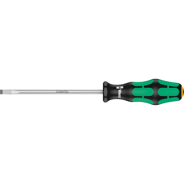 Slotted Screwdriver, 5.5 mm Tip, Round, 8-25/32" L, Plastic Handle