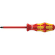 Insulated Square Plus Screwdriver, #2 Tip, Round, 8-1/16" L, Plastic Handle