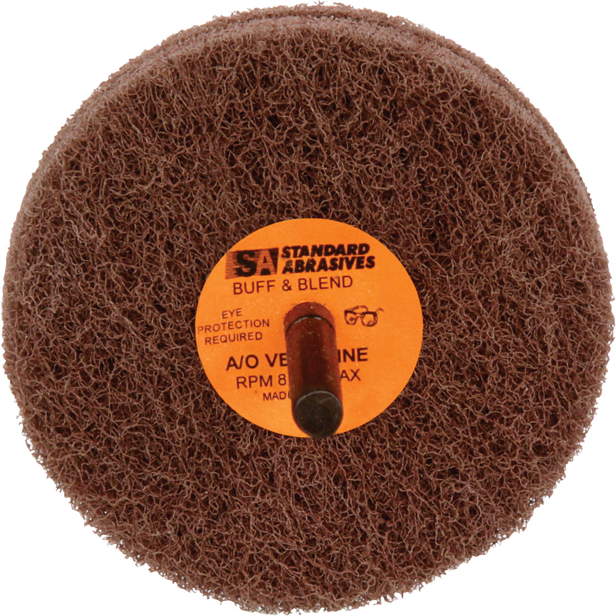 Standard Abrasives™ Buff & Blend Wheel, 3" Dia. x 2" W, 1/4" Arbor, Aluminum Oxide