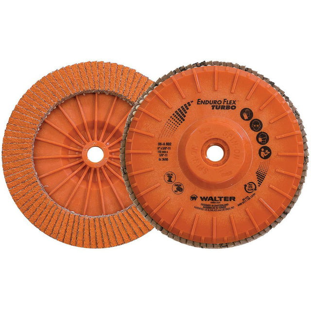 Enduro-Flex™ Turbo Flap Disc, 6" x 5/8"-11, Type 27S, 36/60 Grit, Ceramic