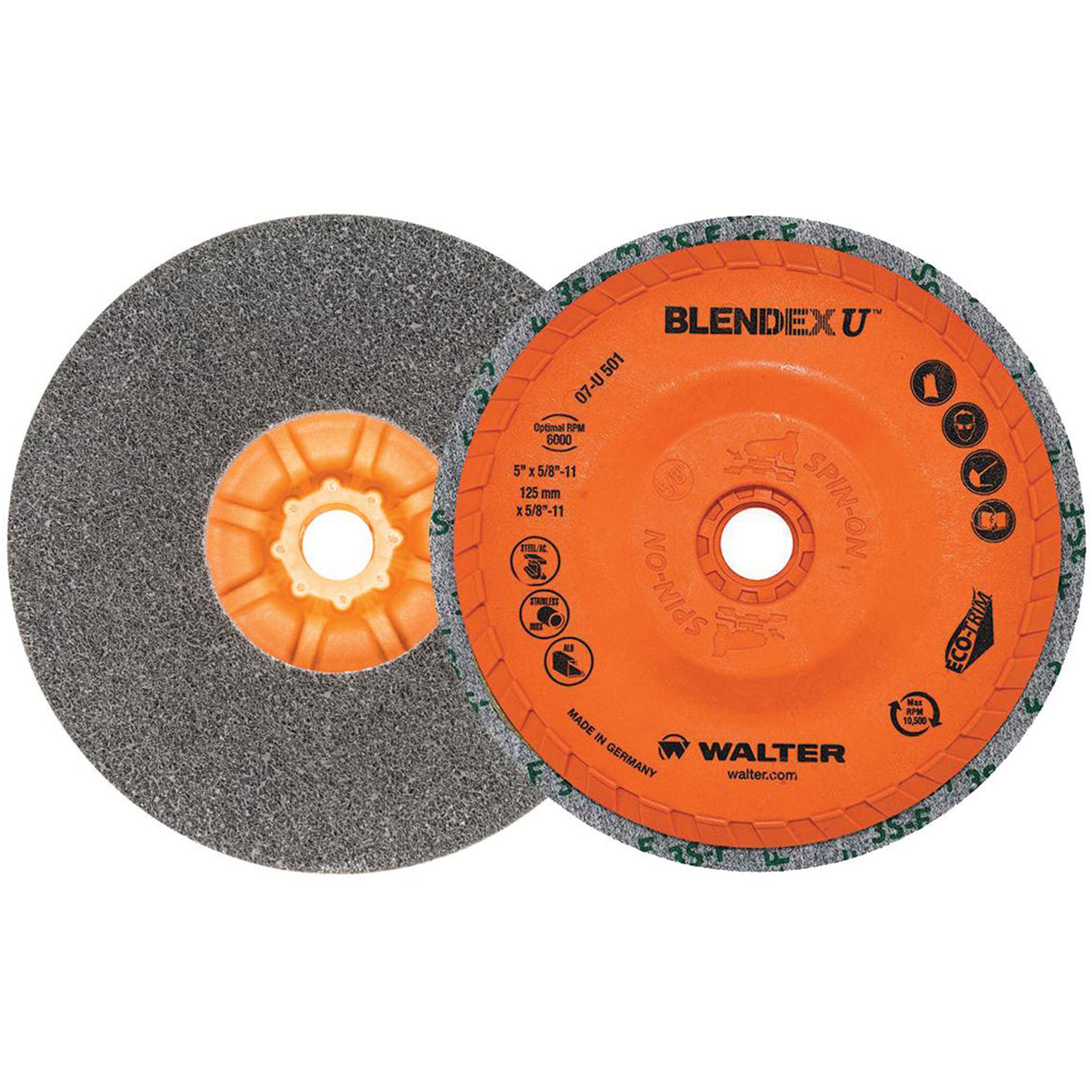 Blendex U™ Finishing Cup Disc, 5" Dia., Fine Grit, Silicon Carbide