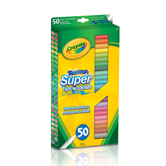 Crayola Super Tips Washable Markers, 50 Count (Case of 6)
