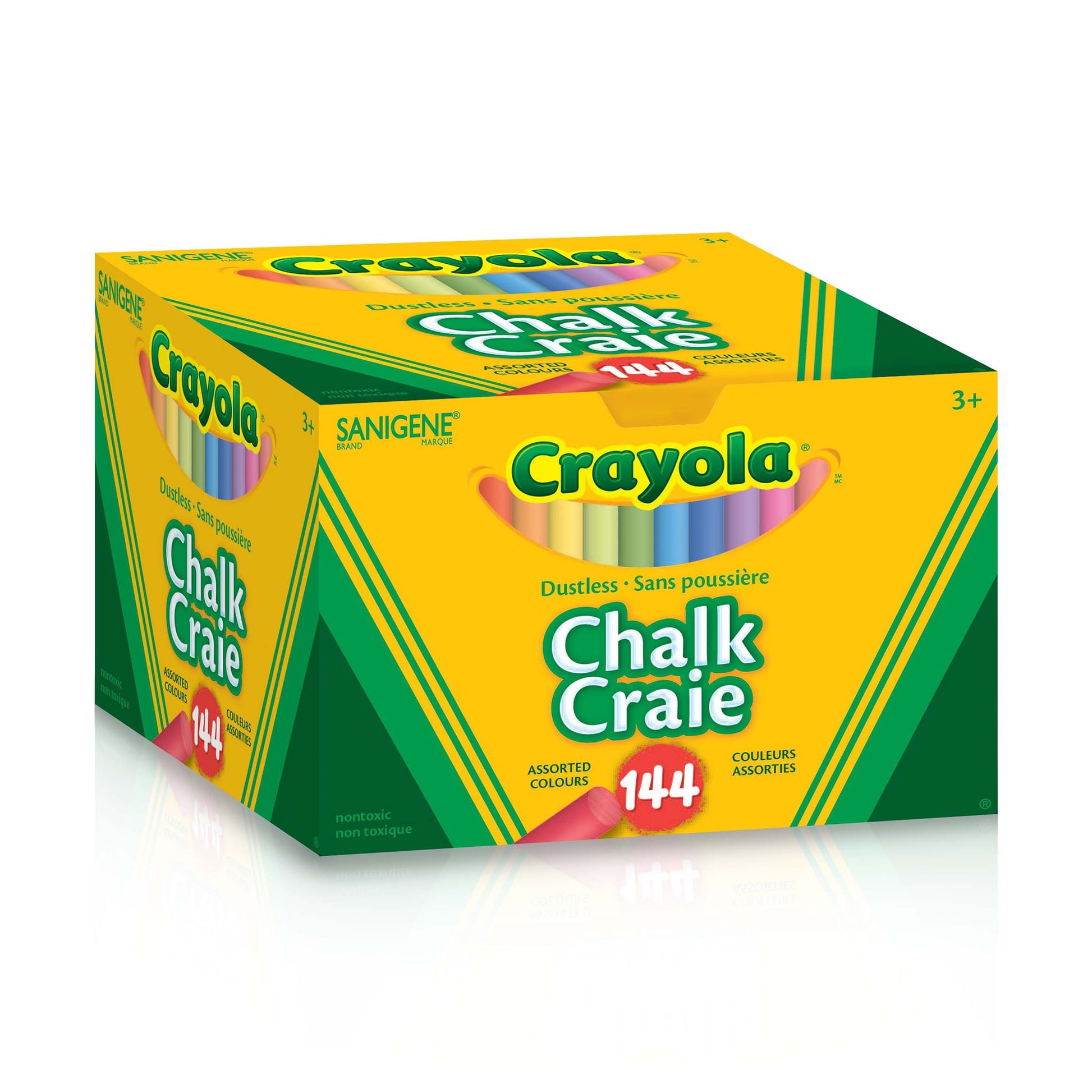 Crayola Dustless Coloured Chalk, 144 Count (Case of 12)