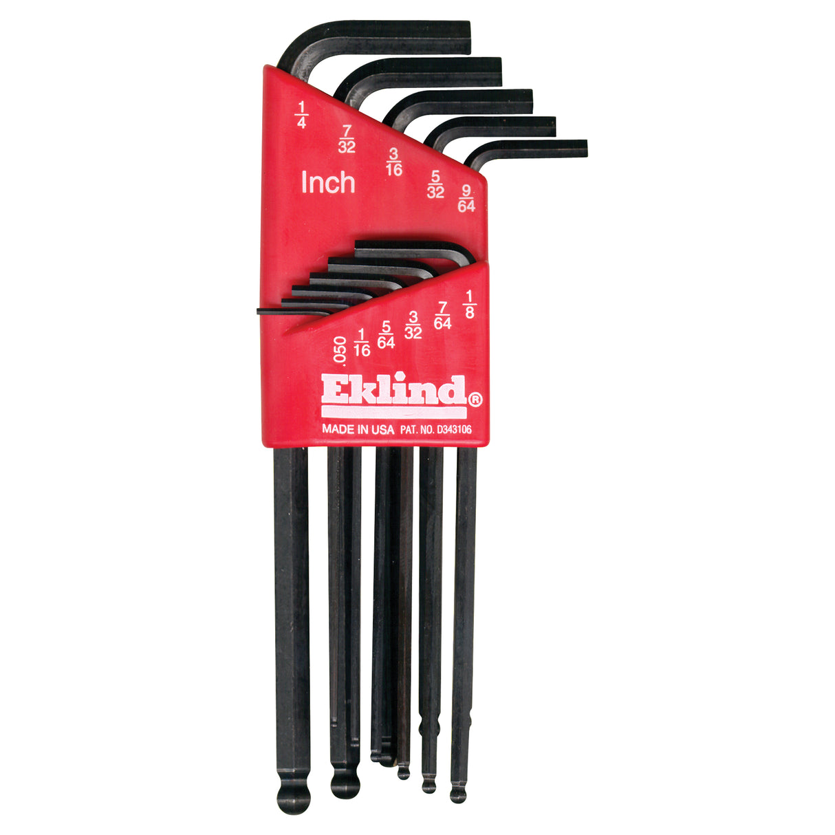 Balldrive Hex Key, Hex End, 9/64" x 3.9" L, L Shape
