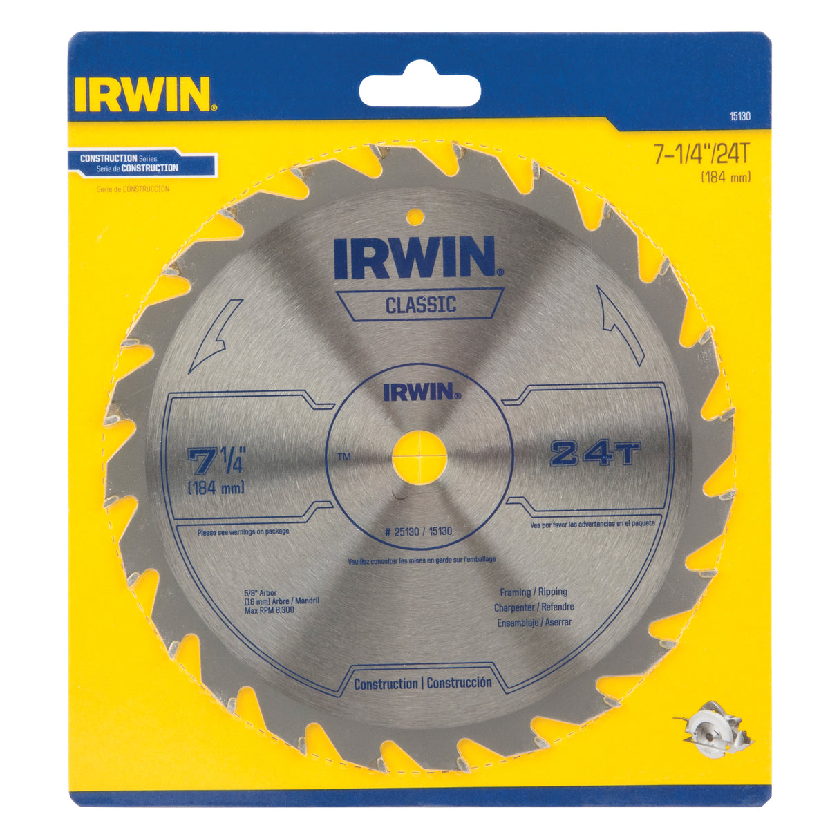 Contractor Saw Blades - Classic Series Saw Blades, 7-1/4", 24 Teeth, Wood Use