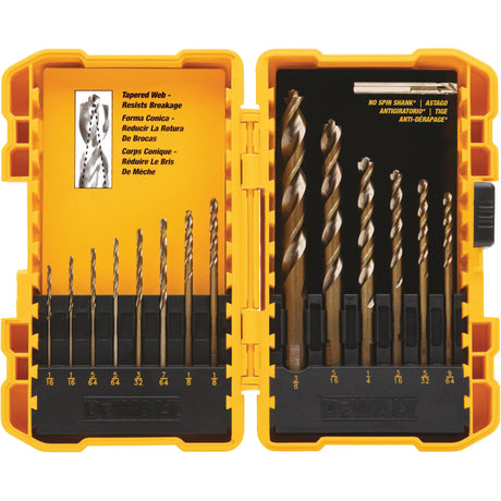 Pilot Point® Drill Bit Set, 14 Pieces, High Speed Steel