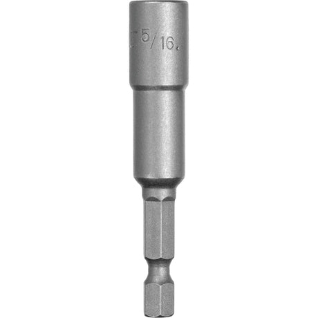 Nut Driver, 5/16" Tip, 1/4" Drive, 2-9/16" L, Magnetic