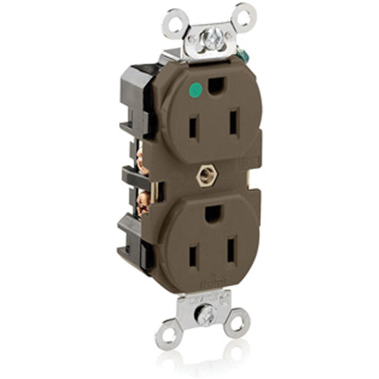 Back & Side-Wired Straight Blade Receptacle with Nickel-Plated Brass Strap