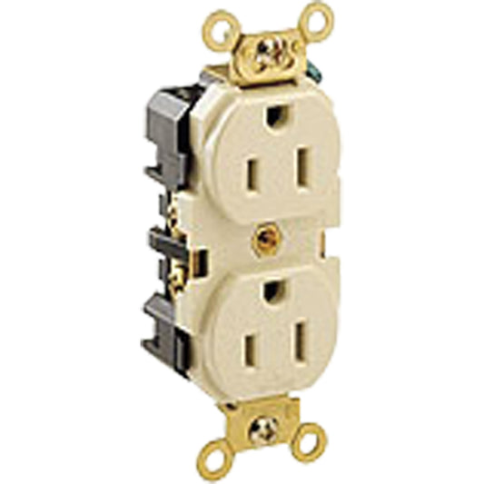 Back & Side-Wired Straight Blade Receptacle with Steel Strap