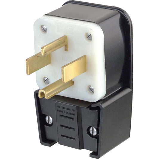 Industrial Power Grounding Extension Plug, Super Tough Nylon, 30 A
