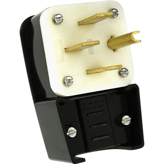 Industrial Power Grounding Extension Plug, Super Tough Nylon, 50 A