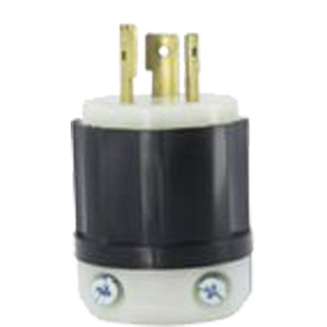 2-Pole 3-Wire Grounding Locking Plug, Nylon, 20 A, 347 V, L24-20P