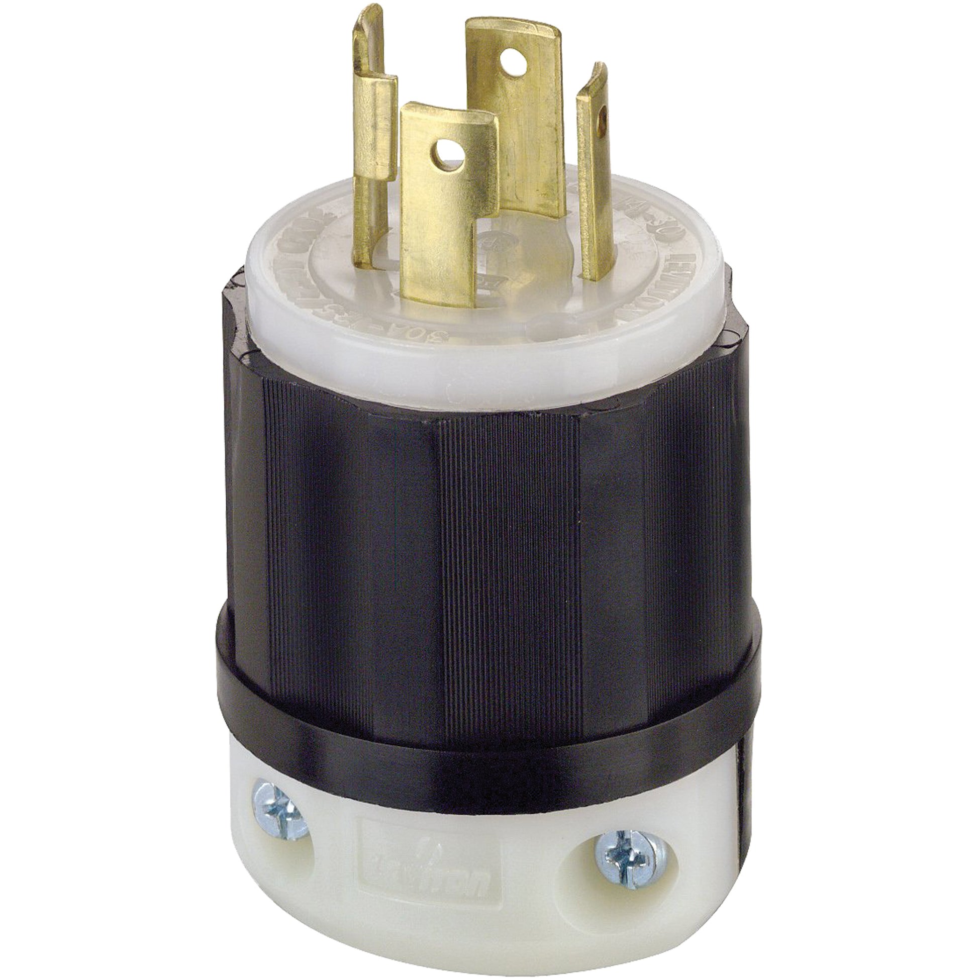 3-Pole 4-Wire Grounding Locking Plug, Nylon, 30 Amps, 125 V/250 V, L14-30P