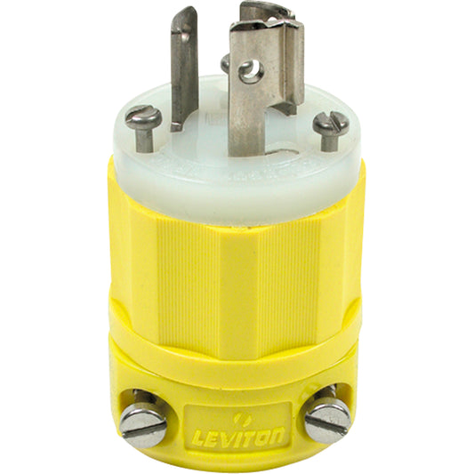 2-Pole 3-Wire Grounding Locking Plug, Nylon, 15 Amps, 250 V, L6-15P