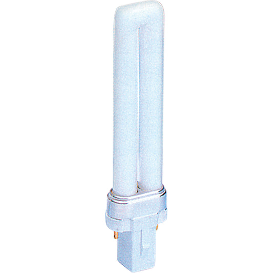 Compact Flourescent Lamps - Universal, S (T4), 5 W, 2700 K, G23 Base, 10000 hrs.