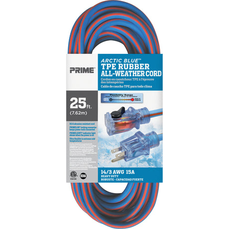 Arctic Blue™ Extension Cord, All-Weather, SJEOW, 14/3 AWG, 15 A, 25'