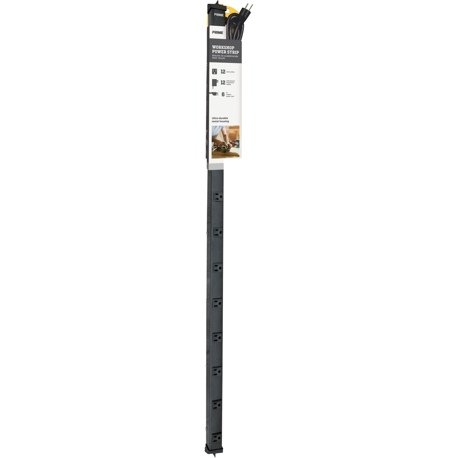 4' Power Strip, 12 Outlet(s), 6', 125 V
