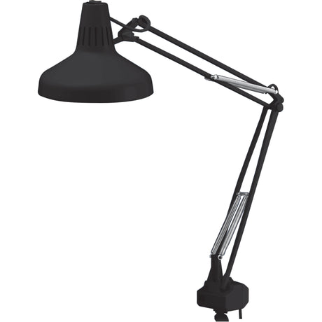 Heavy-duty Combination Task Light, 22/60 W, Fluorescent/Incandescent, 45" Neck, Black