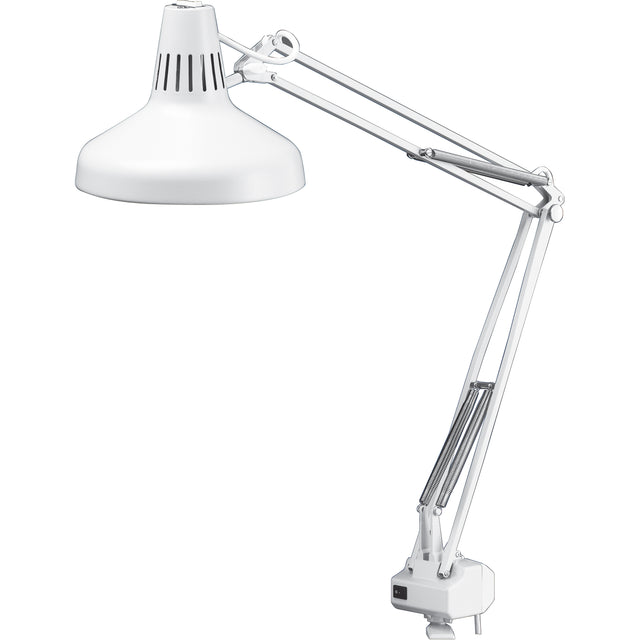 Heavy-duty Combination Task Light, 22/60 W, Fluorescent/Incandescent, 45" Neck, White