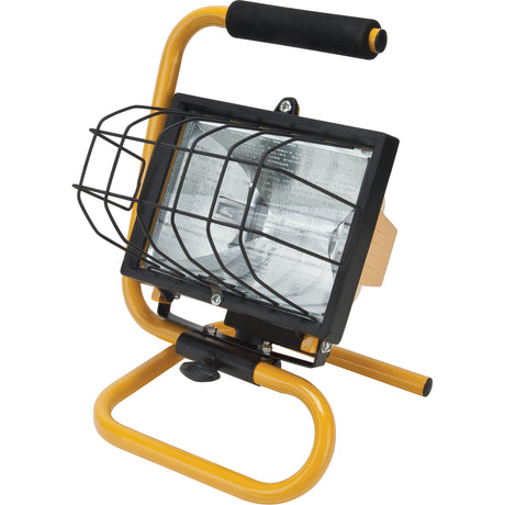 Portable Work Light, Halogen, 500 W, 8000 Lumens, Steel Housing