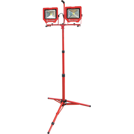 Dual-Head Tripod Work Lights, LED, 60 W, 7200 Lumens, Aluminum Housing