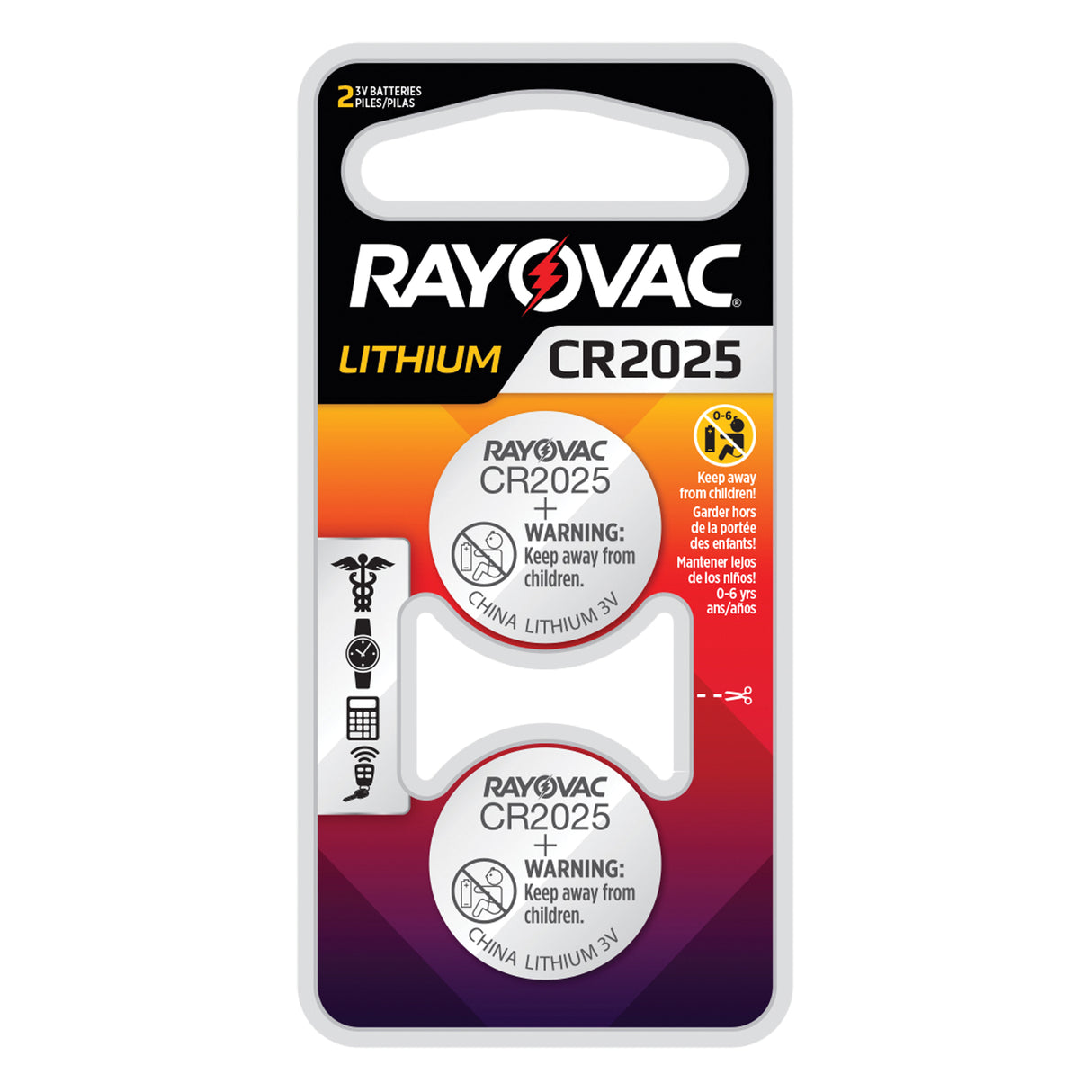CR2025 Lithium Coin Cell Batteries, 3 V
