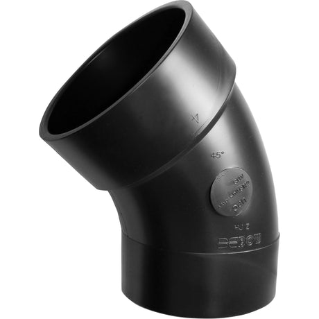 Long Radius 45° Sanitary Street Elbow Fitting, Spigot x Hub, Plastic, 4"