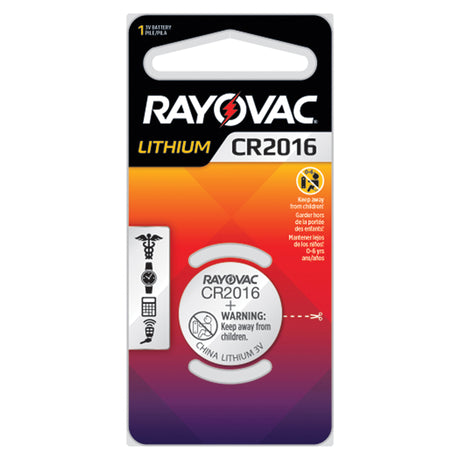 CR2016 Lithium Coin Cell Battery, 3 V