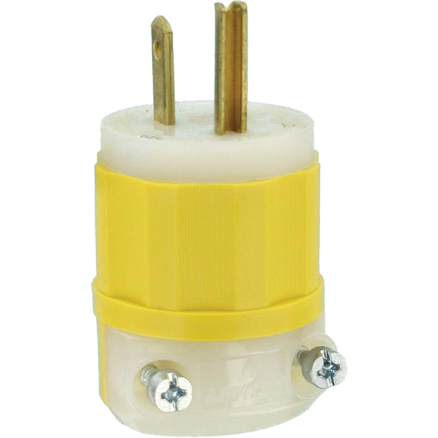 Industrial Grade Straight-Blade Plug, Impact Modified Nylon, 15 A, 125 V