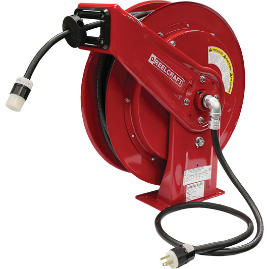 70000 Power Cord Reel, 100', SEOOW, 12 Gauge, 20 A