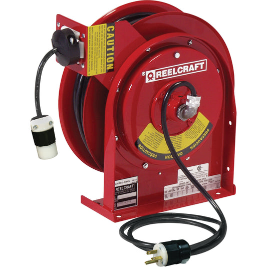 Reelcraft Power Cord Reel, 45', SJEOOW, 12 Gauge, 20 A