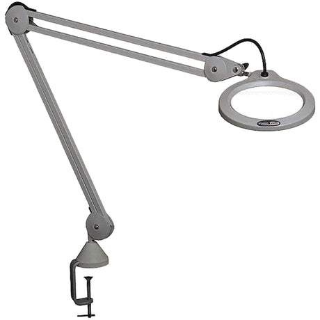Magnifying Lamp, 5 Diopter, LED Light, 45" Arm, C-Clamp, Grey