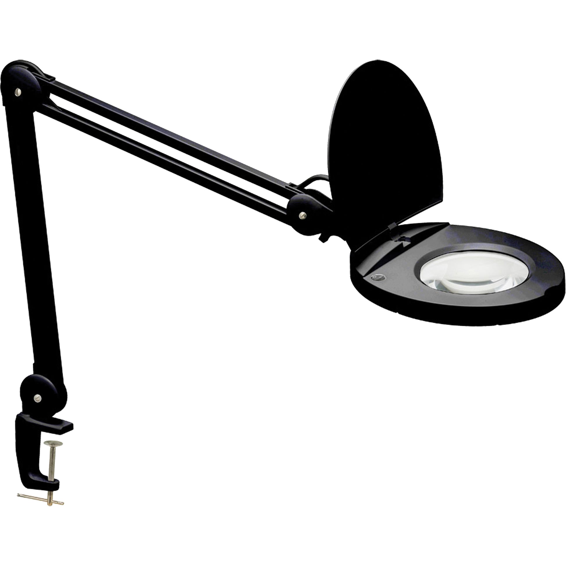 Adjustable Magnifier Lamp, 5 Diopter, LED Light, 47" Arm, C-Clamp, Black